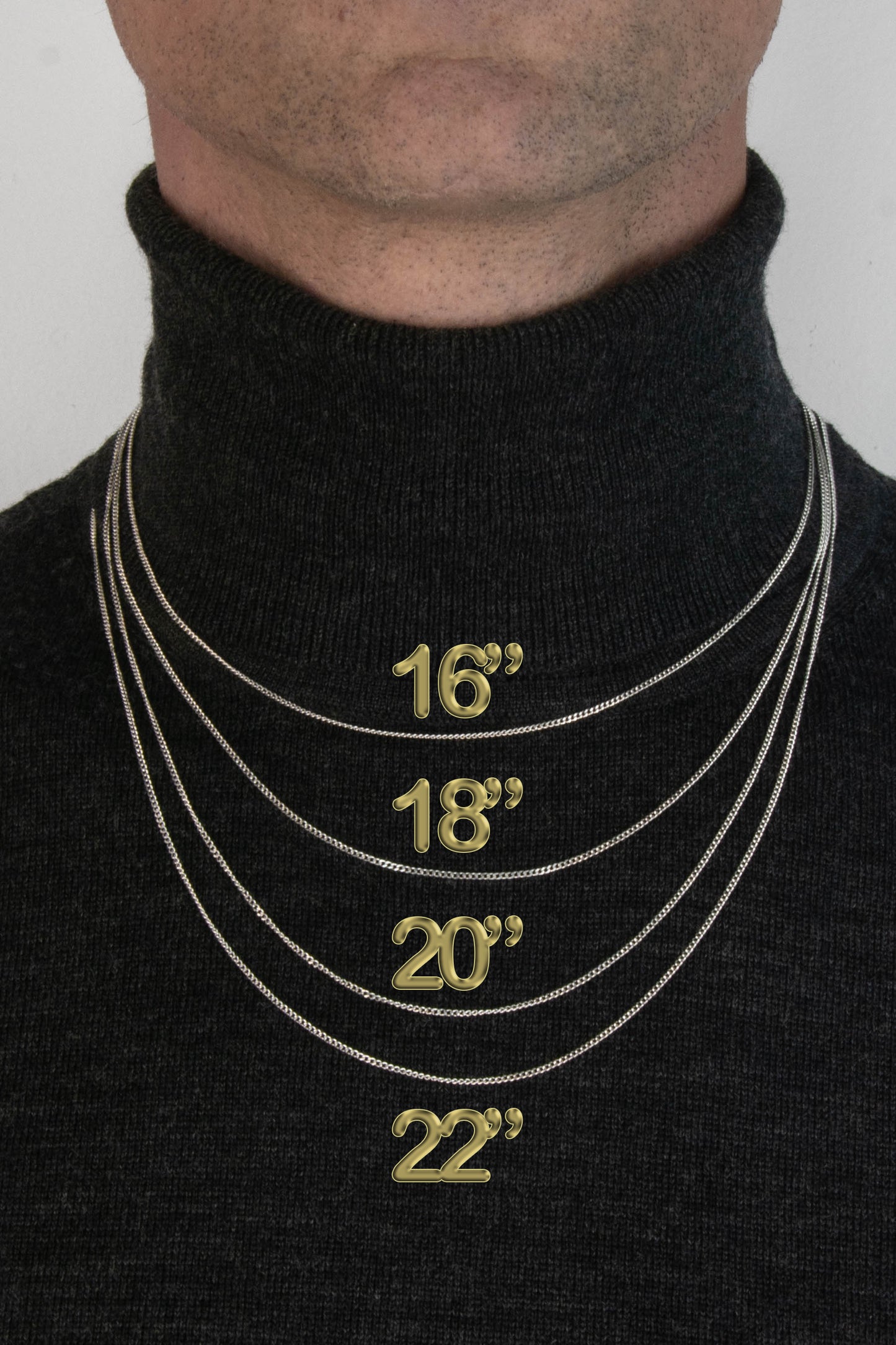 Solid sterling silver 925 curbed chain necklace sizing handmade in Asheville, NC.