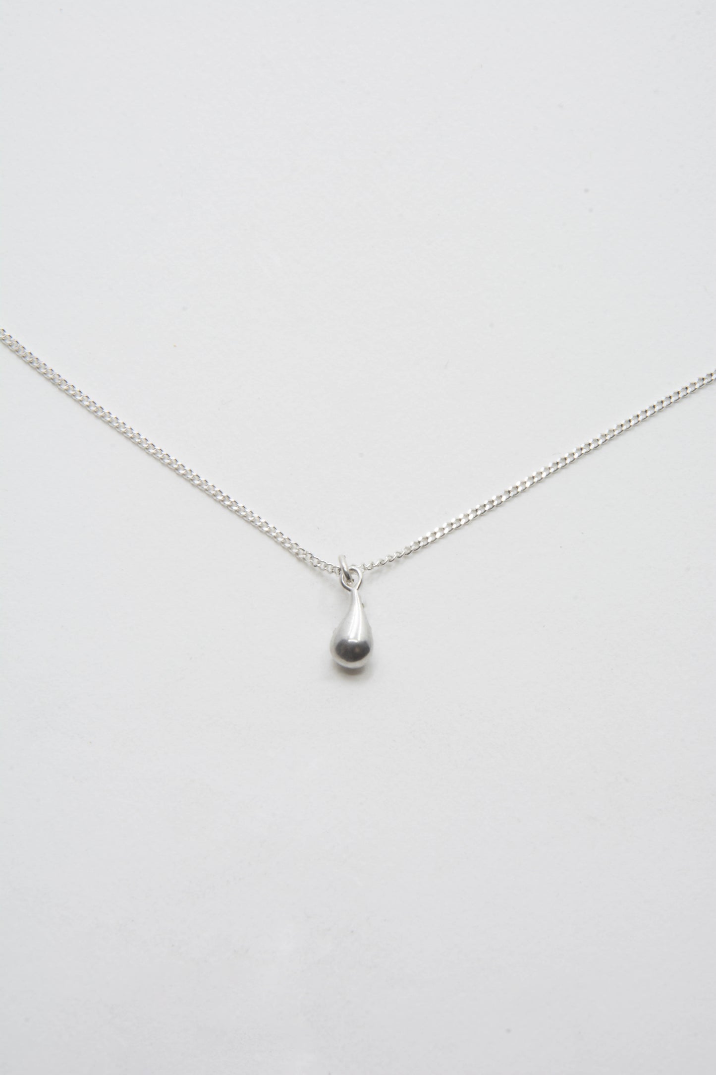 Solid sterling silver 925 drop charm necklace handmade in Asheville NC.