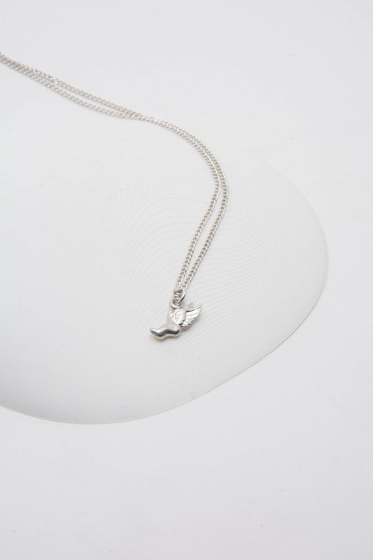Solid sterling silver 925 Hermes running foot charm necklace handmade in Asheville NC.