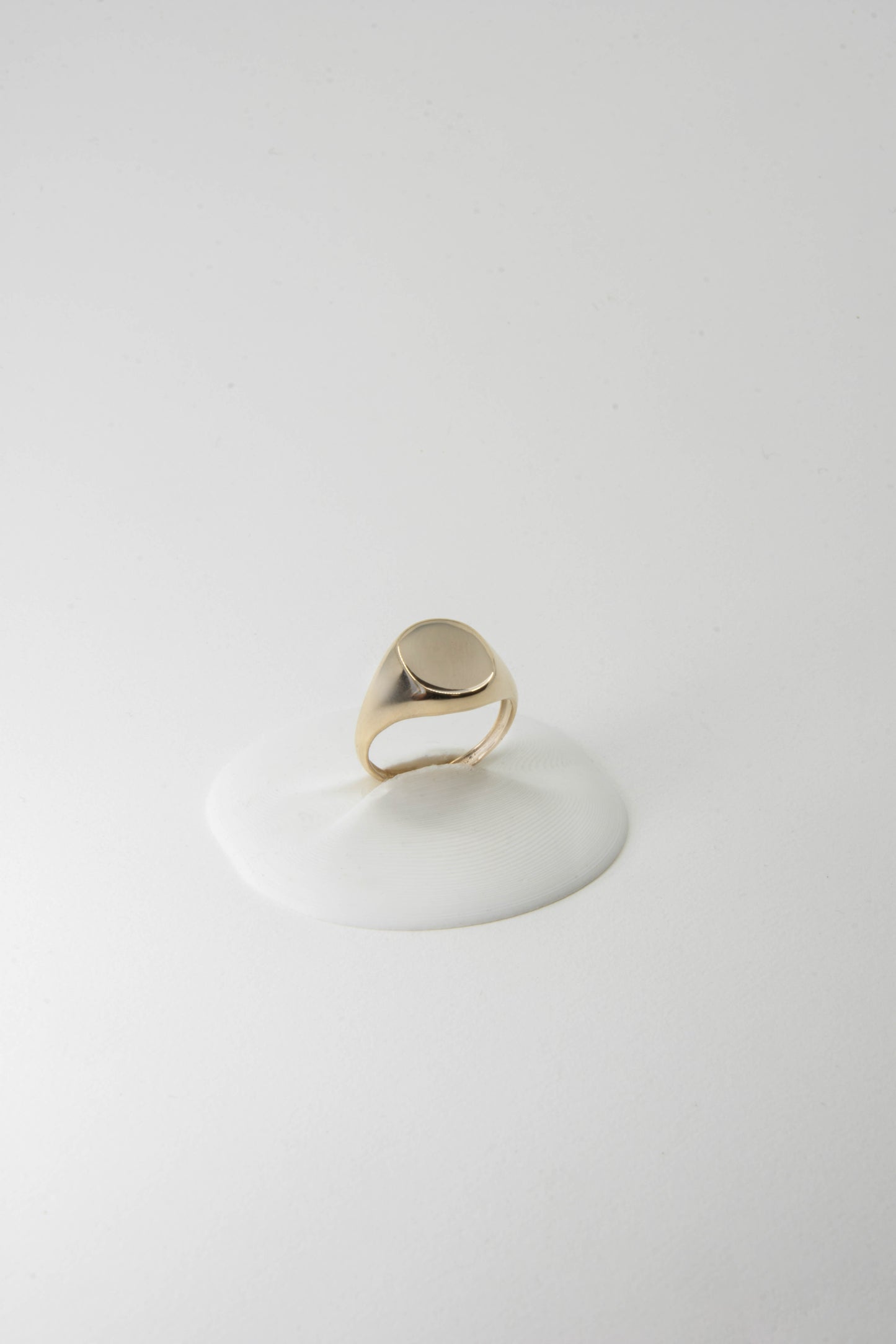 Solid 14k gold signet ring handmade in Asheville, NC.