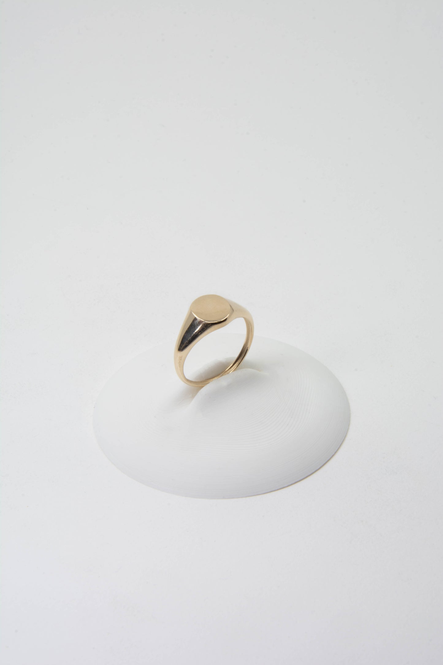 Solid 14k gold signet ring handmade in Asheville, NC.