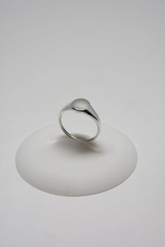 Solid sterling silver 925 signet ring handmade in Asheville, NC.