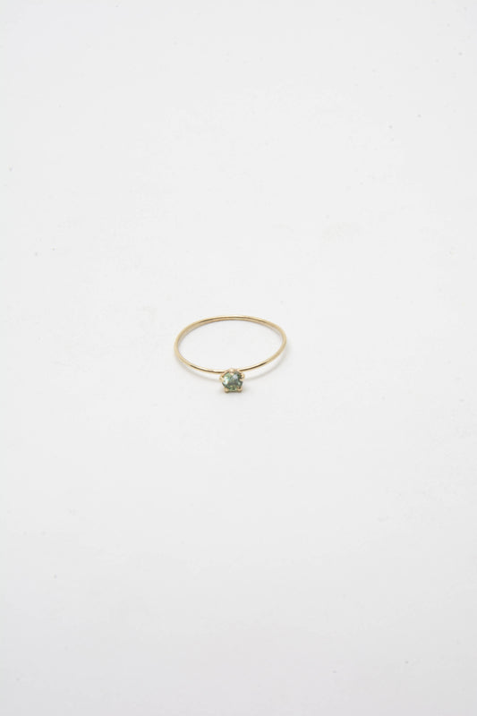 Solid 14k gold and Montana sapphire solitaire ring handmade in Asheville, NC