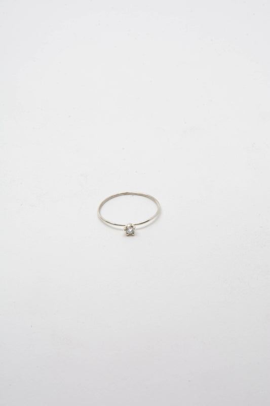 Solid sterling silver 925 and lab diamond solitaire ring handmade in Asheville, NC