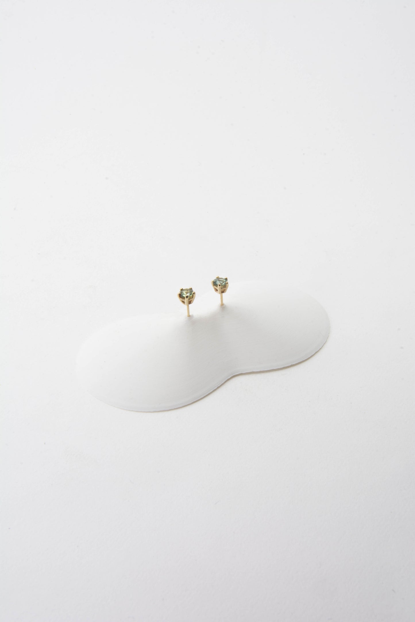 Solid 14k stud earrings with Montana sapphires handmade in Asheville NC.