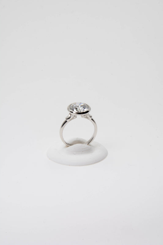 Platinum Bezel Set 4.5ct lab Diamond