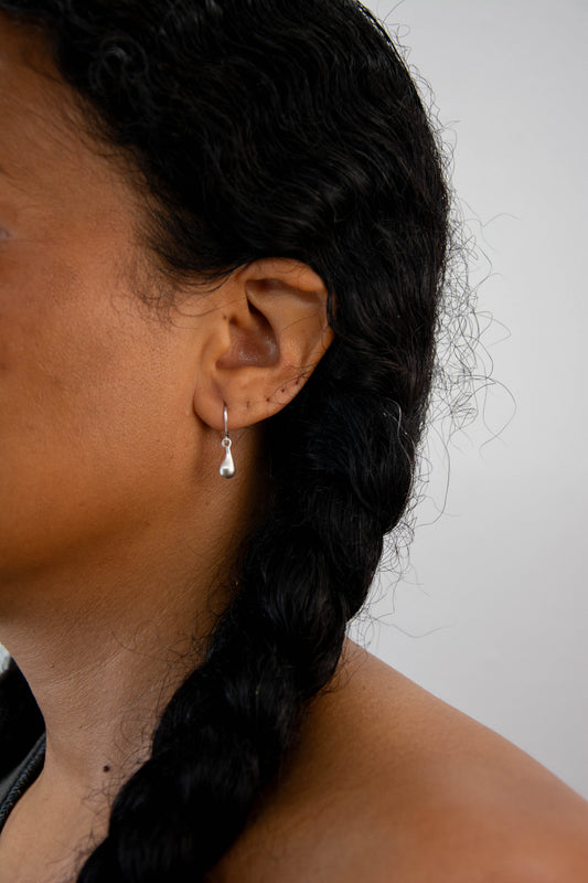 Solid sterling silver 925 drop earrings handmade in Asheville, NC. 