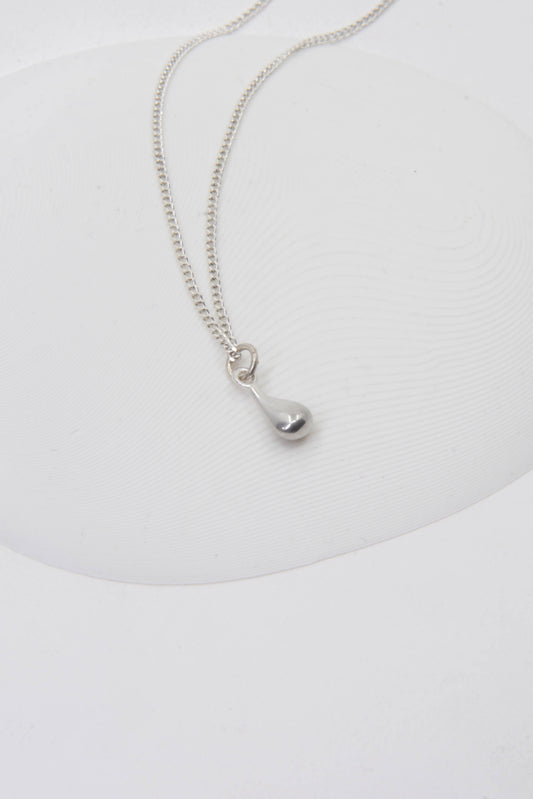 Solid sterling silver 925 drop charm necklace handmade in Asheville NC. 