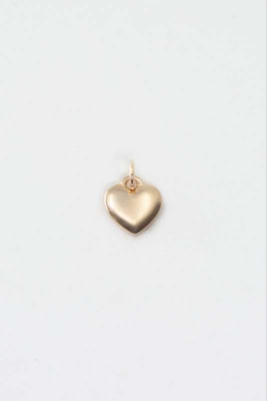 Solid 14k heart charm handmade in Asheville, NC.