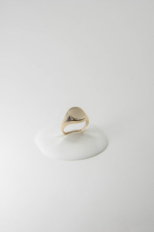 Solid 14k gold signet ring handmade in Asheville, NC. 