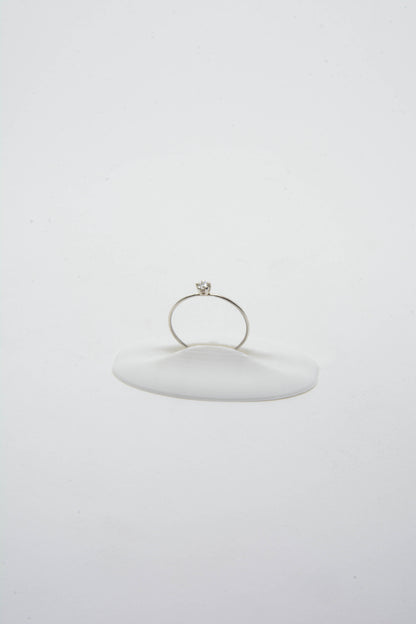 Solitaire Ring 925 Sterling Silver and Diamond