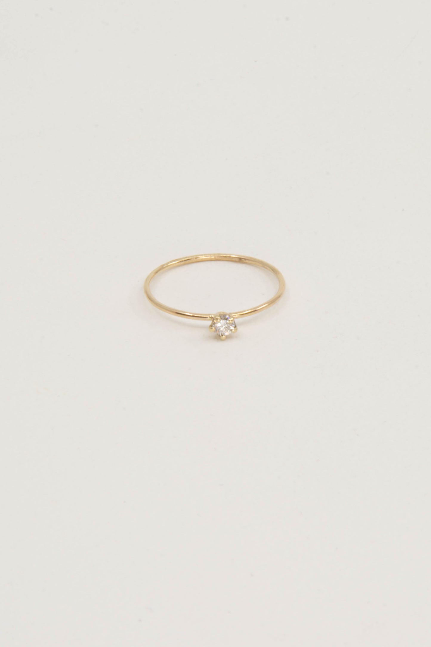 Solid 14k gold diamond solitaire ring