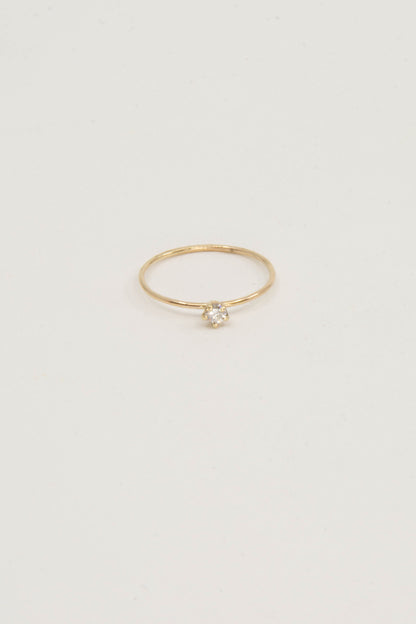 Solid 14k gold diamond solitaire ring