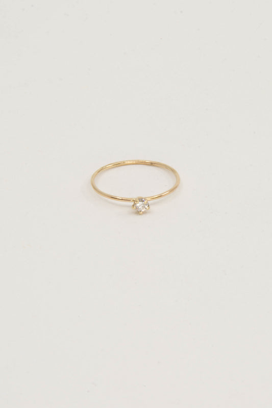 Solid 14k gold diamond solitaire ring