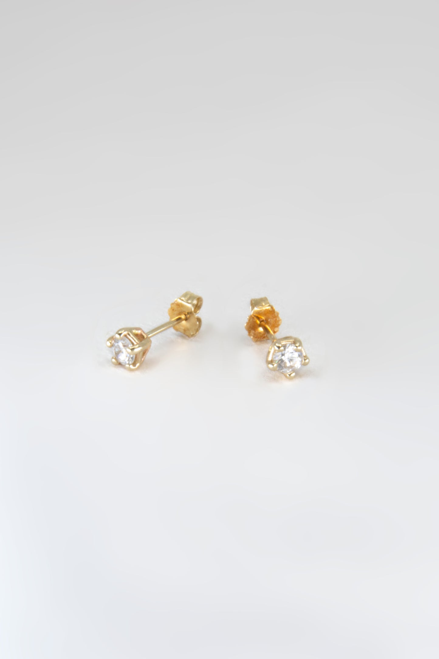 Solid 14k Gold Diamond Stud Earrings