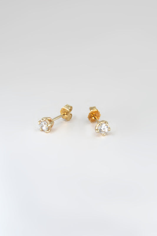 Solid 14k Gold Diamond Stud Earrings