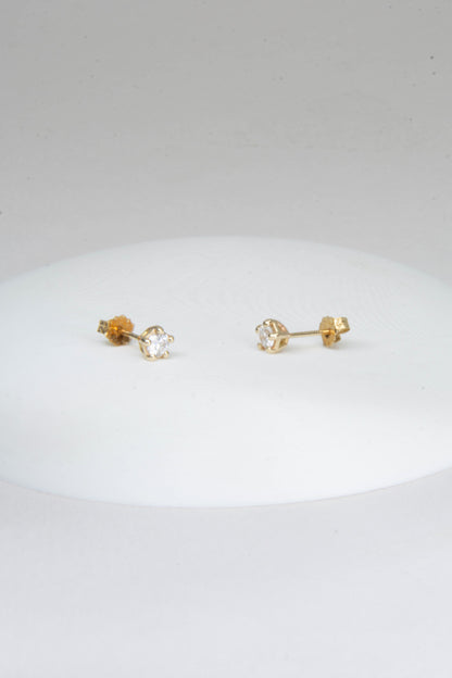 Solid 14k Gold Diamond Stud Earrings