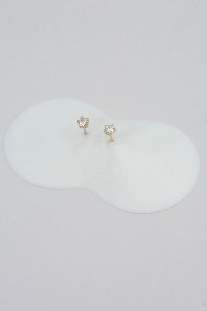 Solid 14k Gold Diamond Stud Earrings